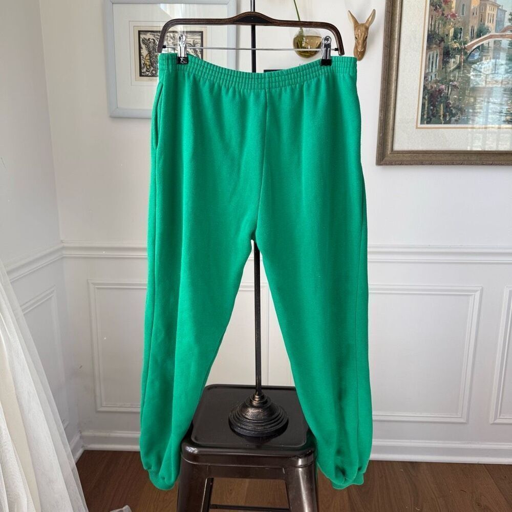 Vintage 80s 90s Boundary Waters Green Sweatsuit Track Suit Sweatshirt Sweatpants - Picture 3 of 7